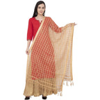 A R Silk Cotton square Regular Dupatta Color Dark Golden Dupatta or Chunni