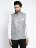 Jompers Men's Beautiful Grey Solid Nehru Jacket