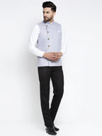 Jompers Men's Blue Nehru Jacket