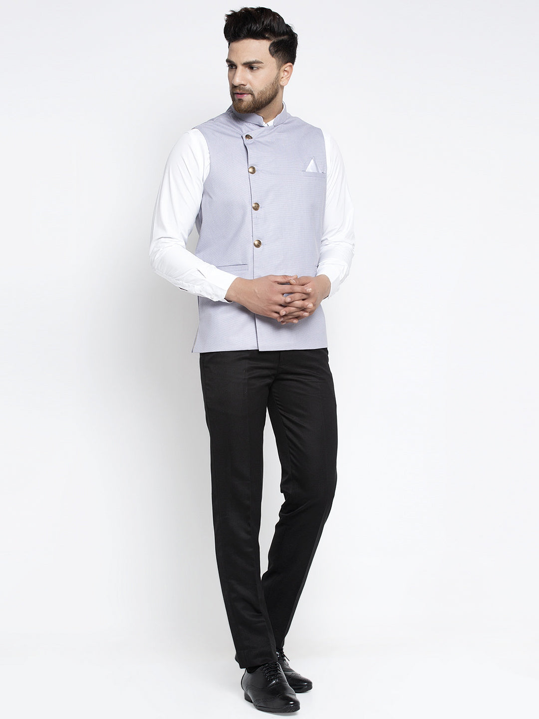 Jompers Men's Blue Nehru Jacket