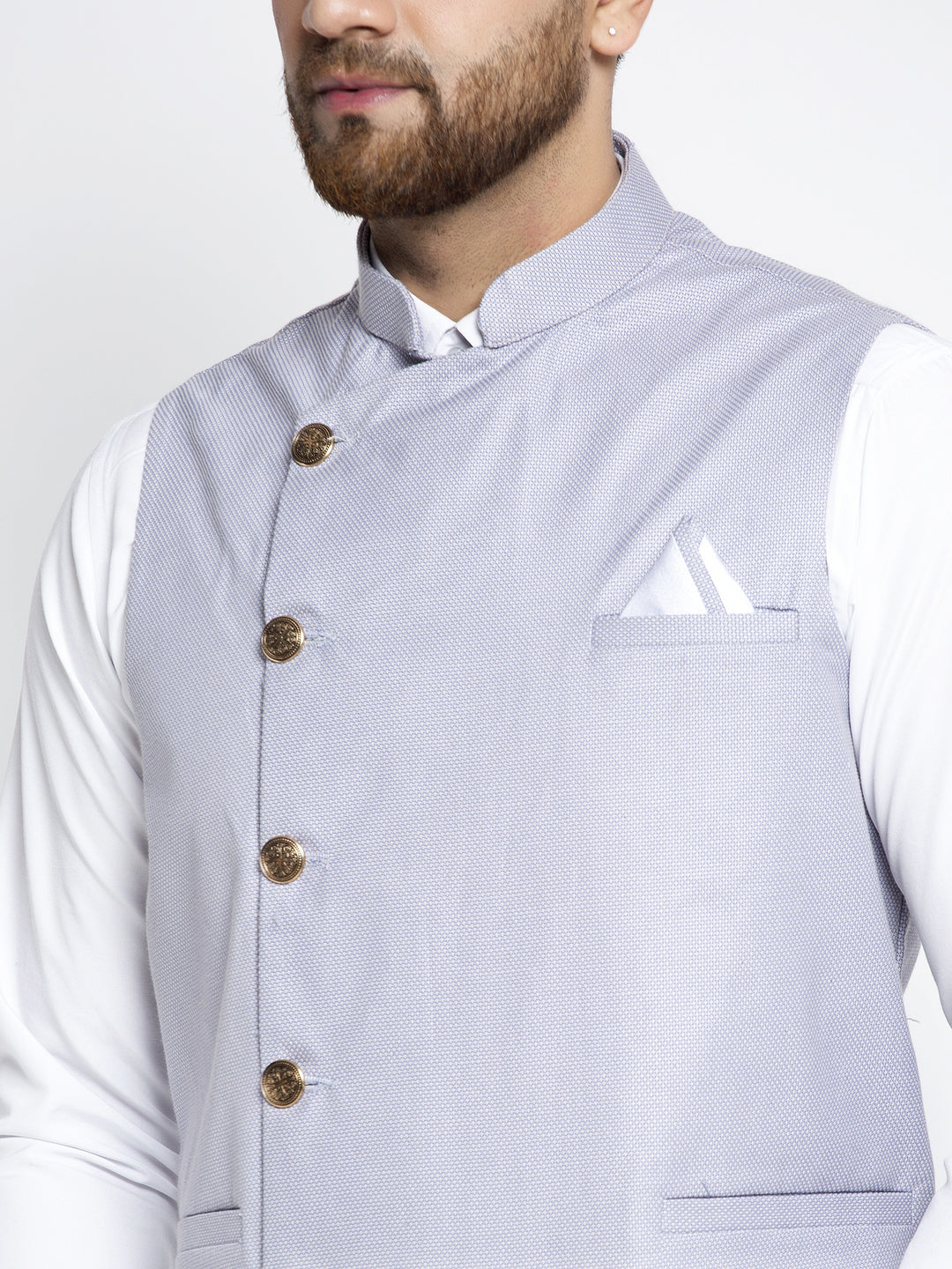 Jompers Men's Blue Nehru Jacket