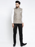 Jompers Men's Grey Nehru Jacket