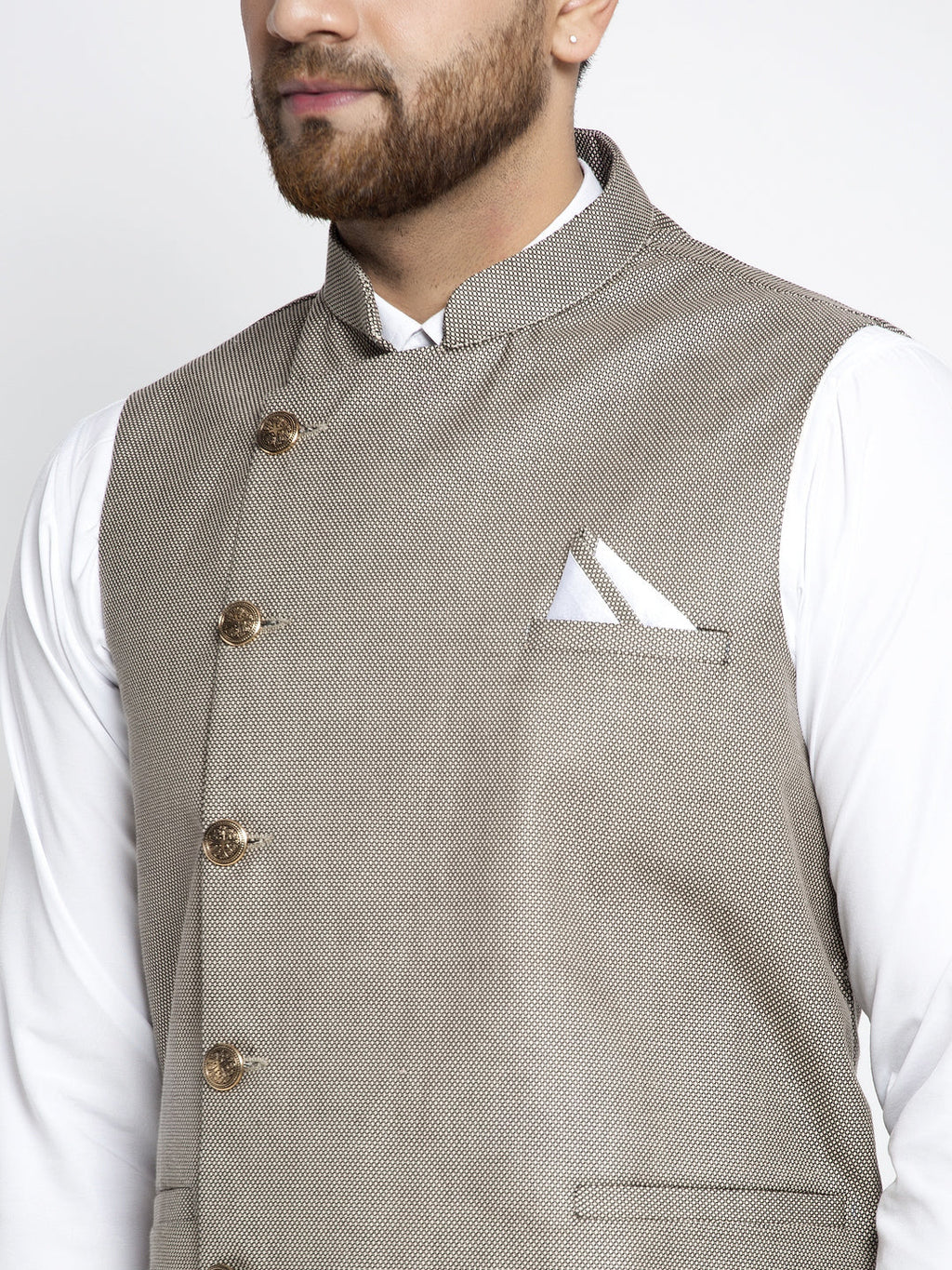Jompers Men's Grey Nehru Jacket
