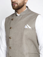 Jompers Men's Grey Nehru Jacket