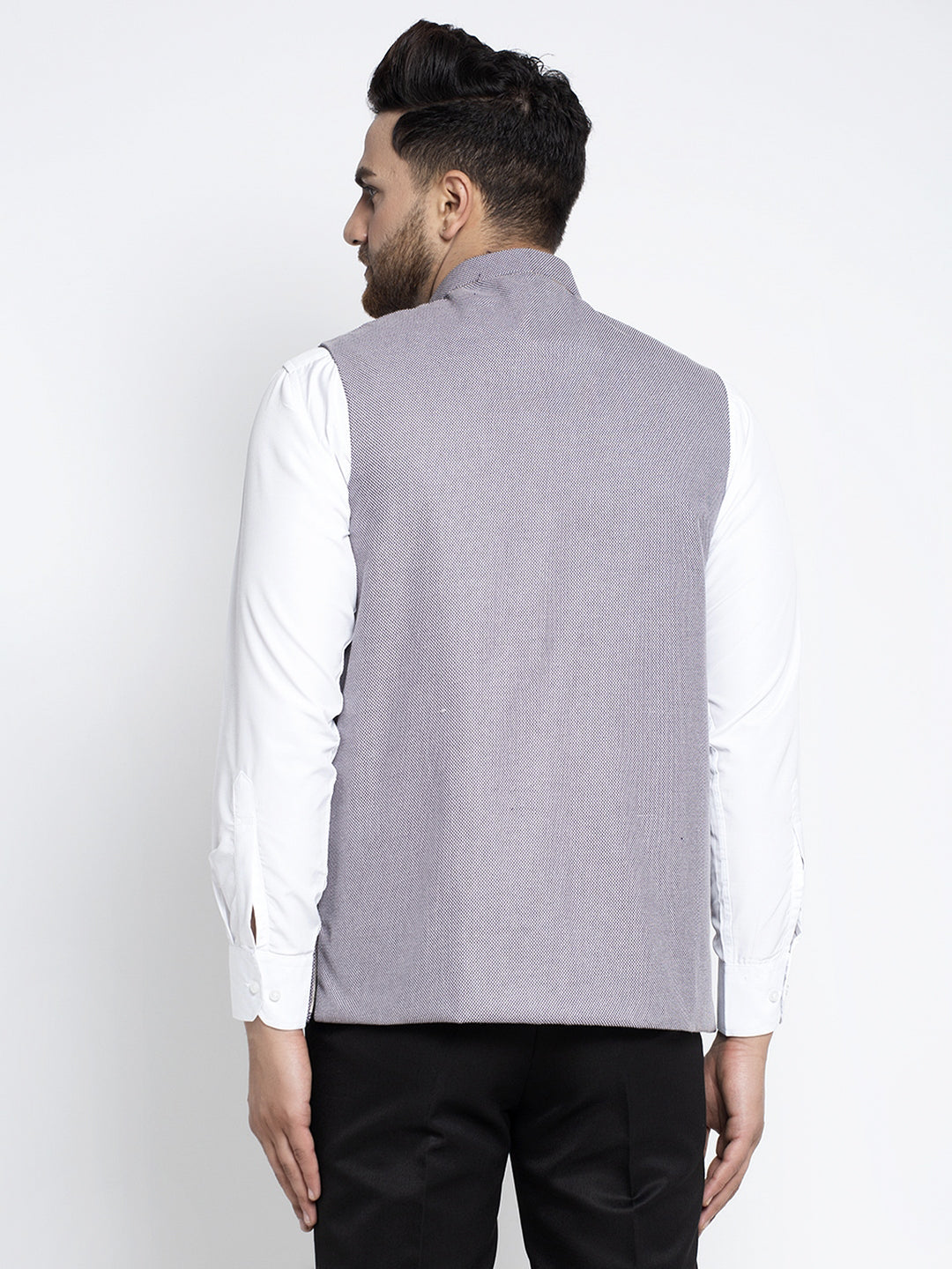 Jompers Men's Purple Nehru Jacket