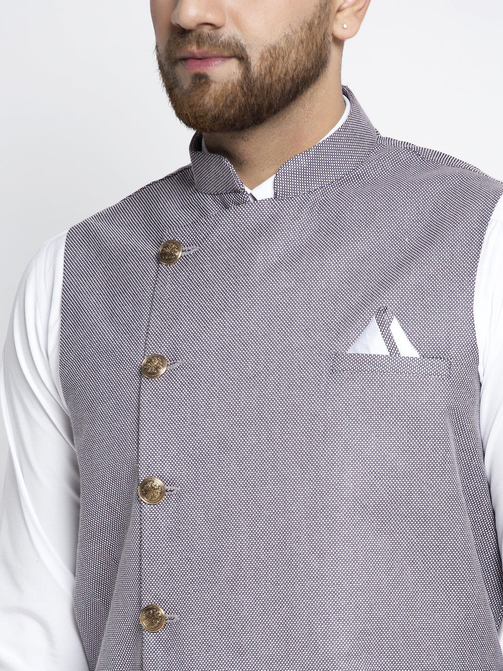 Jompers Men's Purple Nehru Jacket