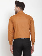Jainish Rust Men's Cotton Solid Mandarin Collar Formal Shirts ( SF 726Rust ) - Distacart