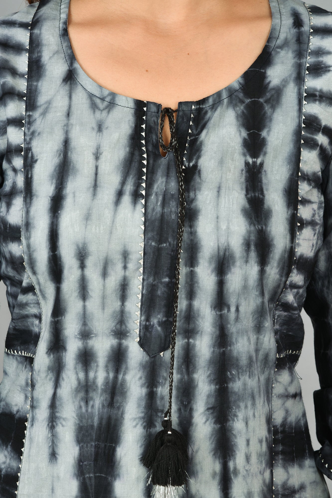 Kaajh Women's Black Tie Dye Kurta - Distacart