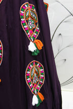 Purple Viscose Rayon Thread Embroidered Navratri Lehenga Choli with Dupatta - Raas