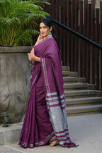 Beatitude Magenta Cotton Handloom Saree