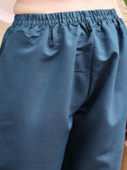 Embroidered Kurta With Pant & Printed Dupatta, Blue - Hiral Fashion - Distacart