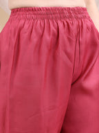 Embroidered Kurta With Pant & Printed Dupatta, Pink - Hiral Fashion - Distacart
