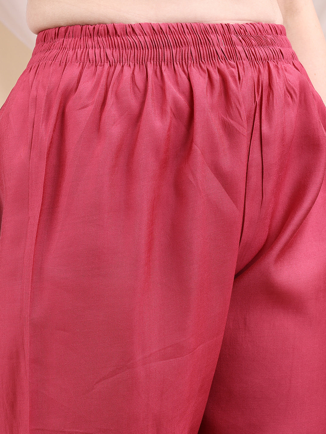 Embroidered Kurta With Pant & Printed Dupatta, Pink - Hiral Fashion - Distacart
