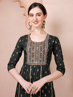 Nayra Cut Embroidered Kurta With Pant And Dupatta Set, Multicolor - Hiral Fashion - Distacart
