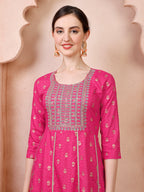 Nayra Cut Embroidered Kurta With Pant And Dupatta Set, Multicolor - Hiral Fashion - Distacart