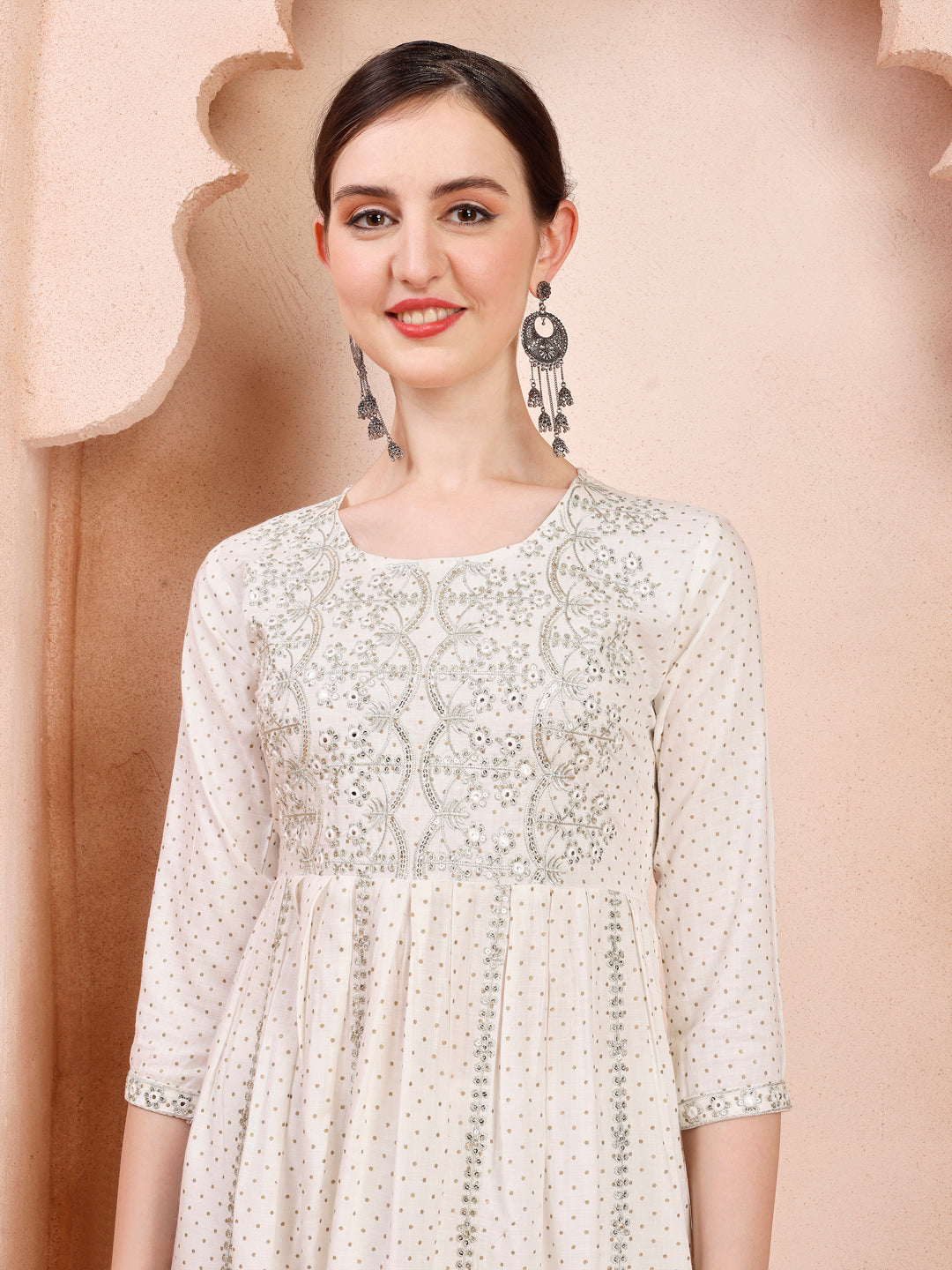 Nayra Cut Embroidered Kurta With Pant And Dupatta Set, Multicolor - Hiral Fashion - Distacart
