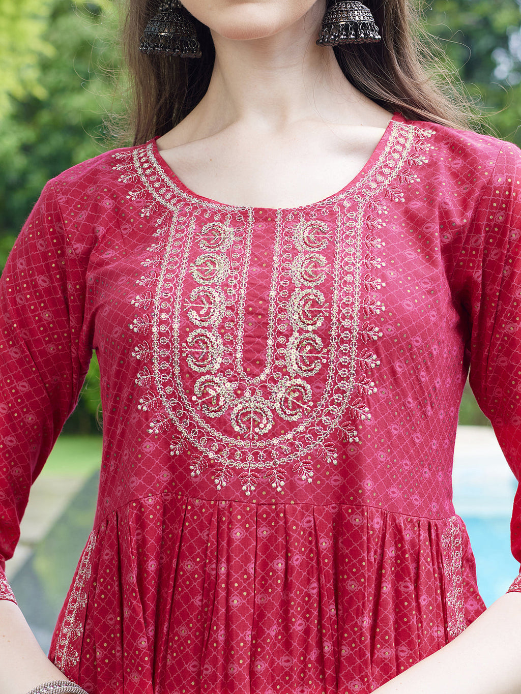 Embroidered Kurta With Pant And Dupatta Set, Multicolor - Hiral Fashion - Distacart