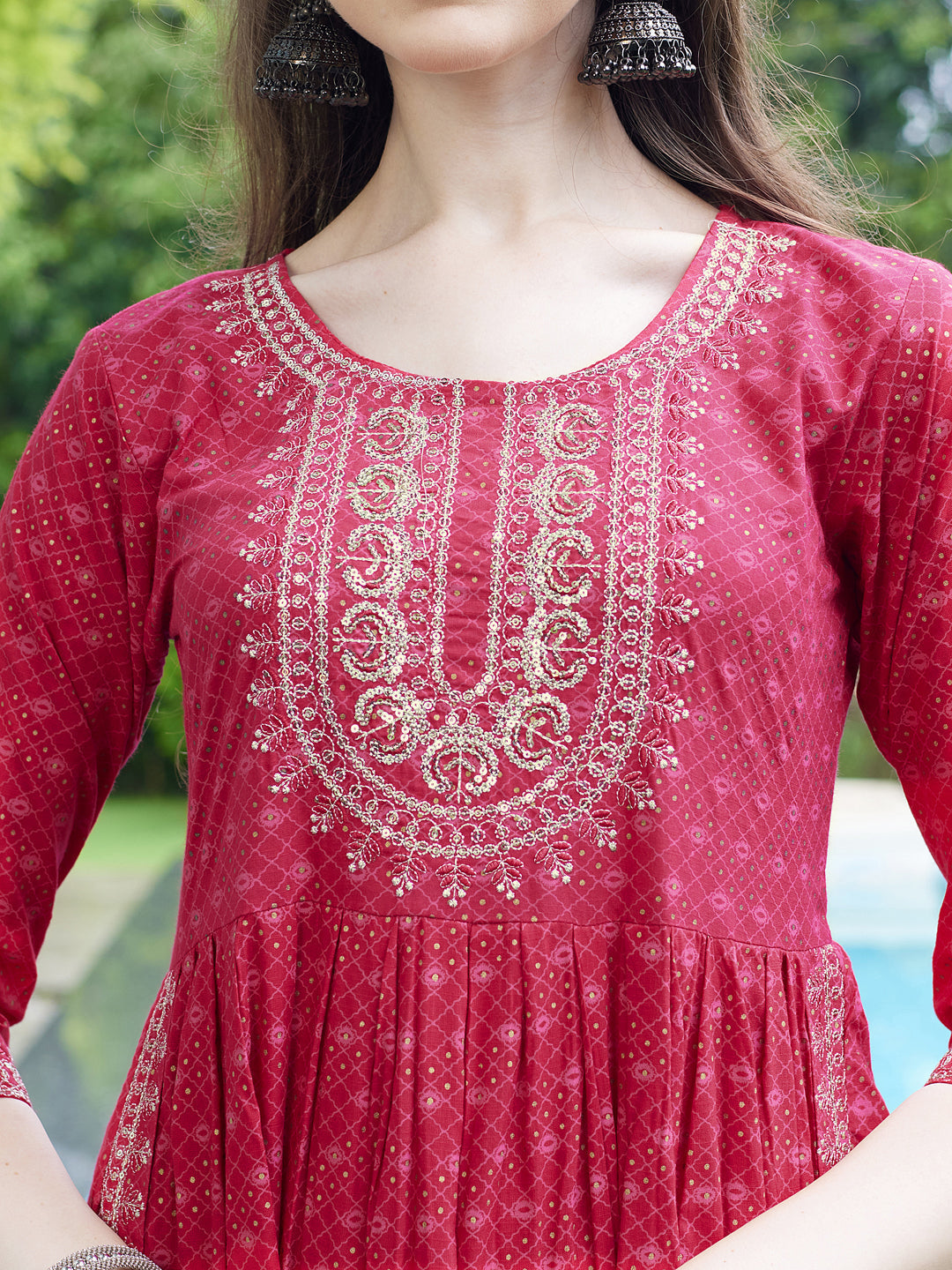 Embroidered Kurta With Pant And Dupatta Set, Multicolor - Hiral Fashion - Distacart