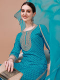 Printed & Embroidered Kurta With Pant And Dupatta Set, Multicolor - Hiral Fashion - Distacart