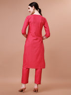 Printed & Embroidered Kurta With Pant And Dupatta Set, Multicolor - Hiral Fashion - Distacart
