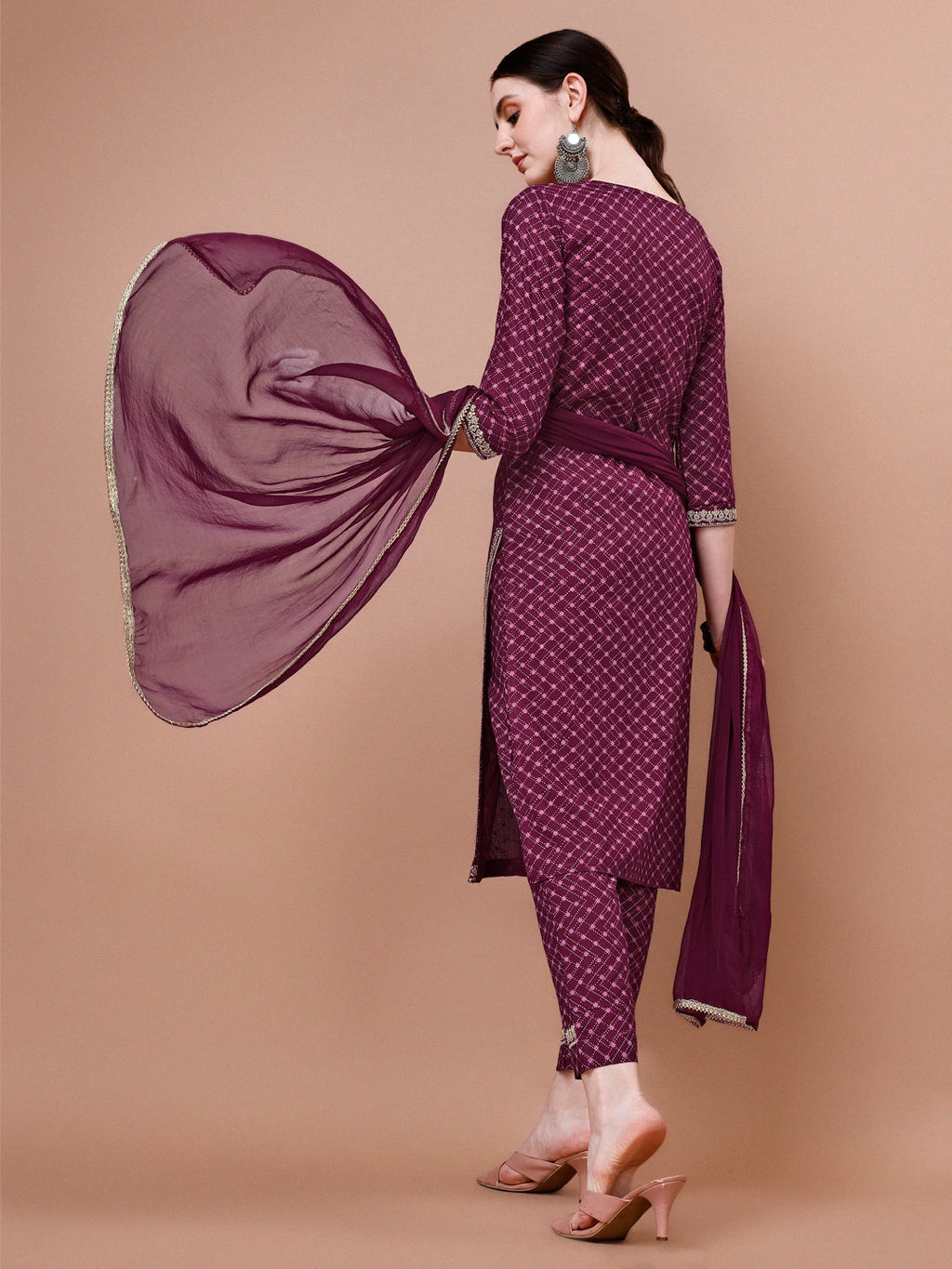 Printed & Embroidered Kurta With Pant And Dupatta Set, Multicolor - Hiral Fashion - Distacart