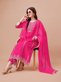 Nyra Cut Embroidered Rayon Kurta With Pant & Dupatta, Multicolor - Hiral Fashion - Distacart