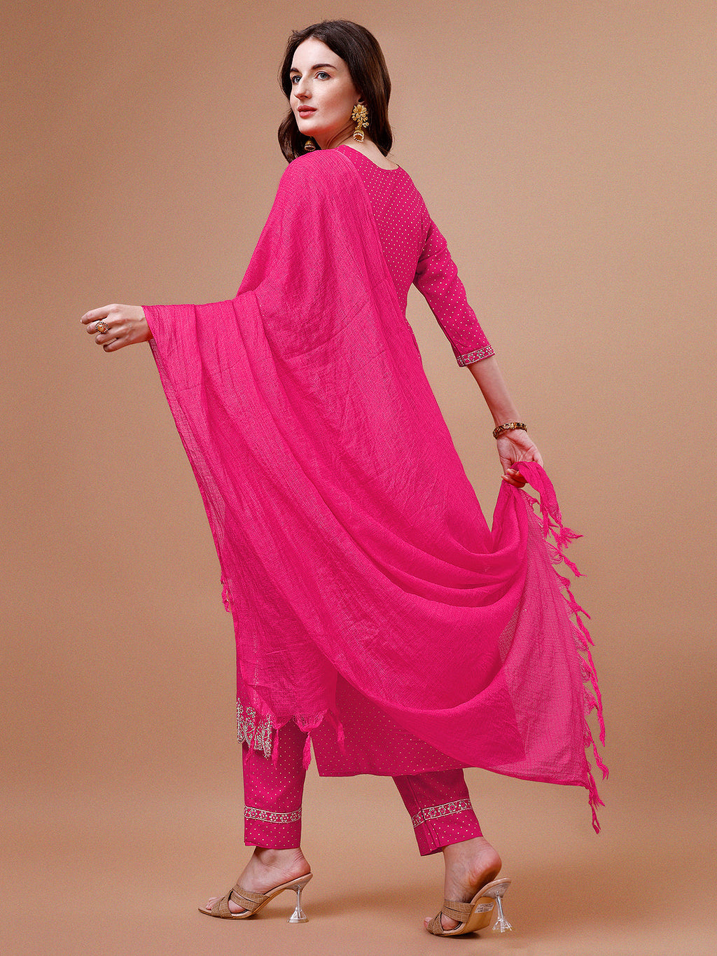 Nyra Cut Embroidered Rayon Kurta With Pant & Dupatta, Multicolor - Hiral Fashion - Distacart