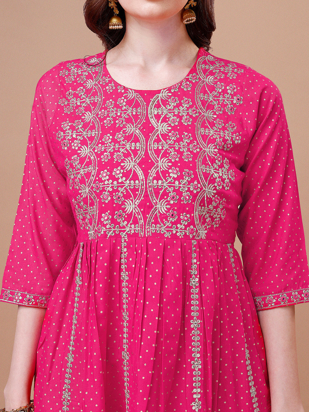 Nyra Cut Embroidered Rayon Kurta With Pant & Dupatta, Multicolor - Hiral Fashion - Distacart