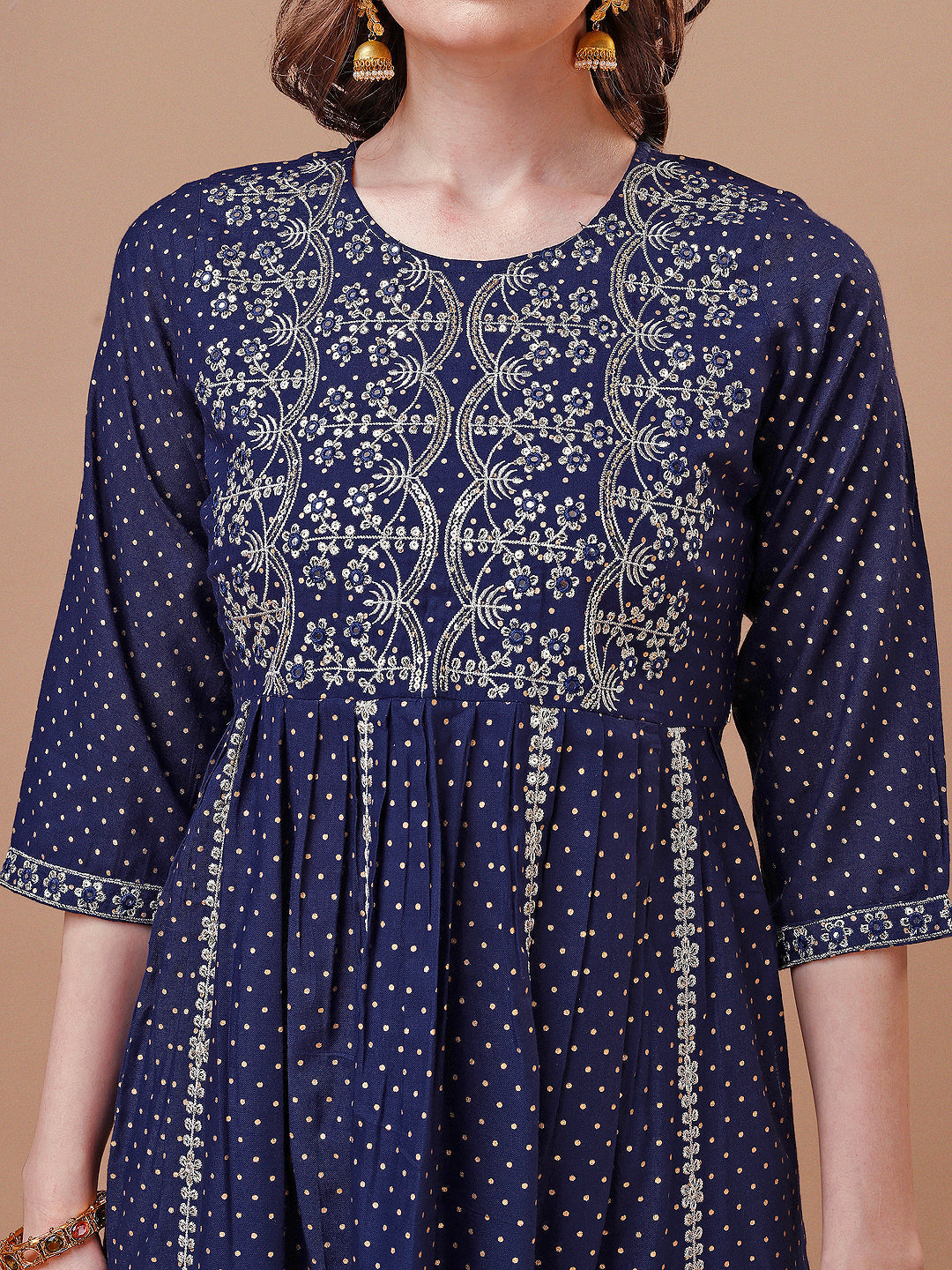 Nyra Cut Embroidered Rayon Kurta With Pant & Dupatta, Multicolor - Hiral Fashion - Distacart