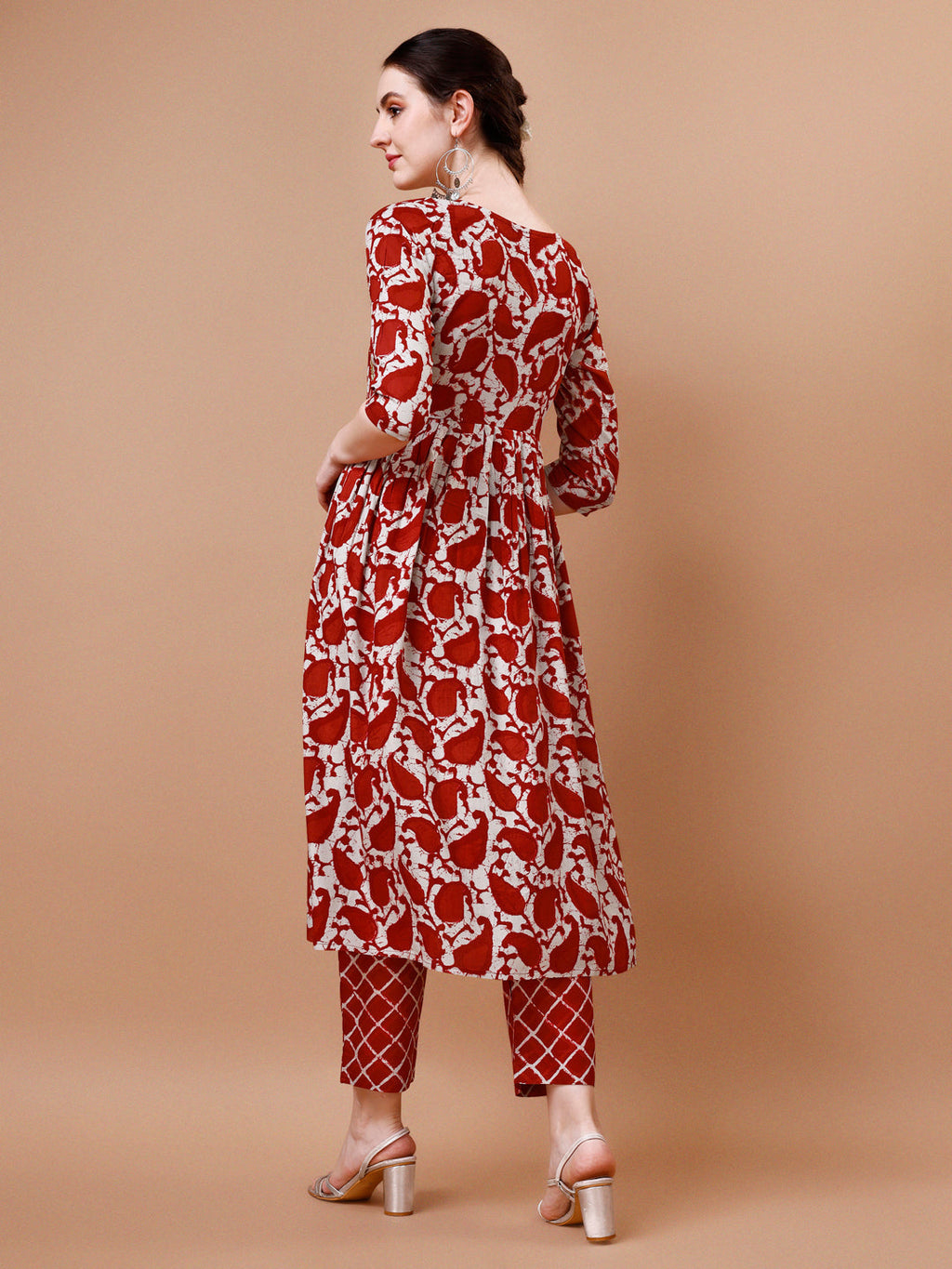 Embroidered Angrakha Style Printed & Flared Anarkali Kurta With Pant & Dupatta Set, Multicolor - Hiral Fashion - Distacart