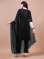 Embroidered & Bandhani Printed Kurta With Pant & Dupatta, Multicolor - Hiral Fashion - Distacart