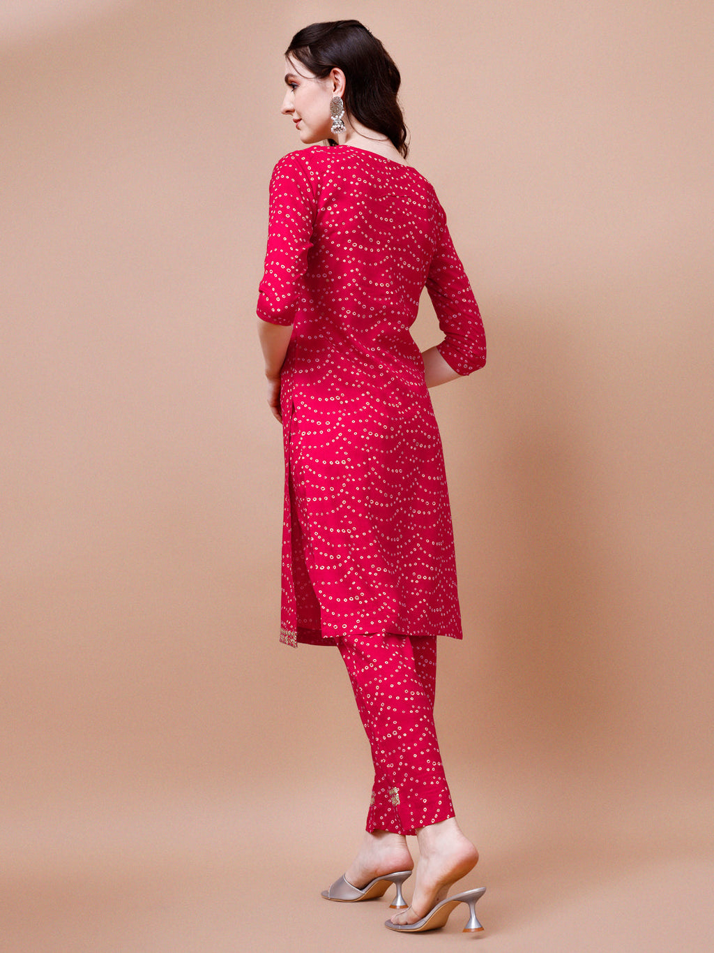 Embroidered & Bandhani Printed Kurta With Pant & Dupatta, Multicolor - Hiral Fashion - Distacart