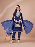 Embroidered & Bandhani Printed Kurta With Pant & Dupatta, Multicolor - Hiral Fashion - Distacart
