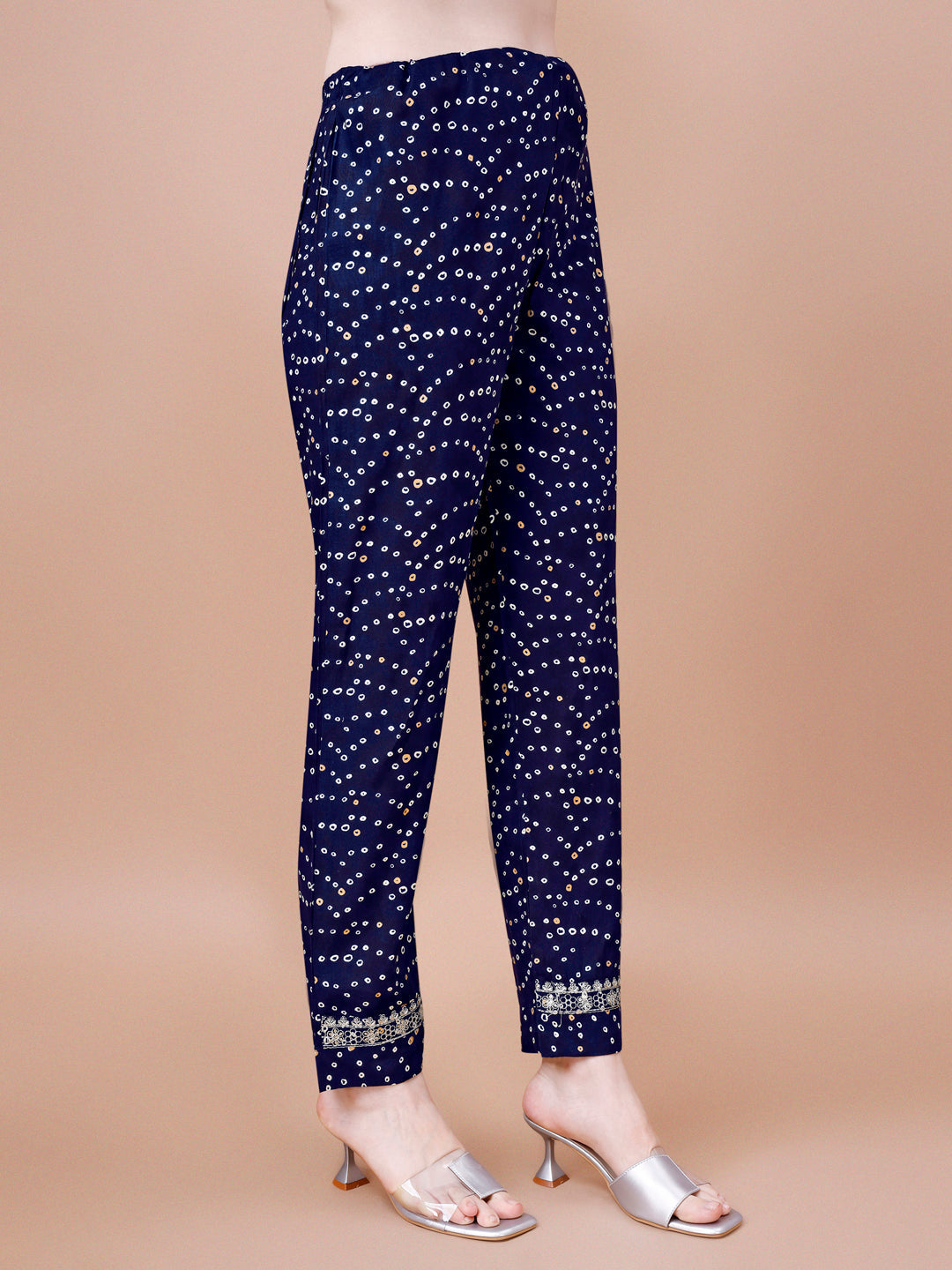 Embroidered & Bandhani Printed Kurta With Pant & Dupatta, Multicolor - Hiral Fashion - Distacart