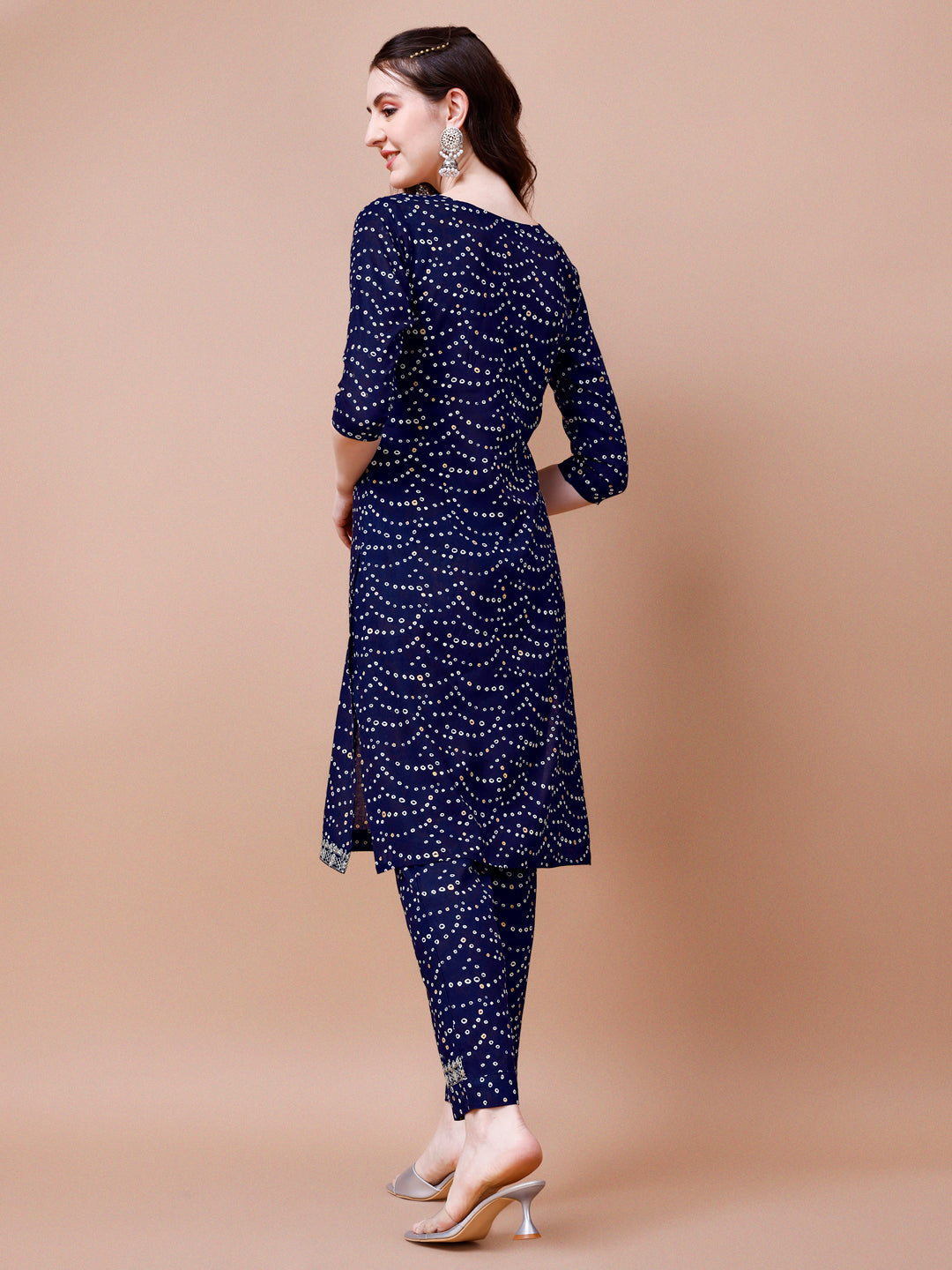 Embroidered & Bandhani Printed Kurta With Pant & Dupatta, Multicolor - Hiral Fashion - Distacart