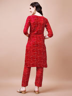 Embroidered & Bandhani Printed Kurta With Pant & Dupatta, Multicolor - Hiral Fashion - Distacart