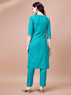 Embroidered & Quirky Printed Kurta With Pant & Dupatta, Multicolor - Hiral Fashion - Distacart