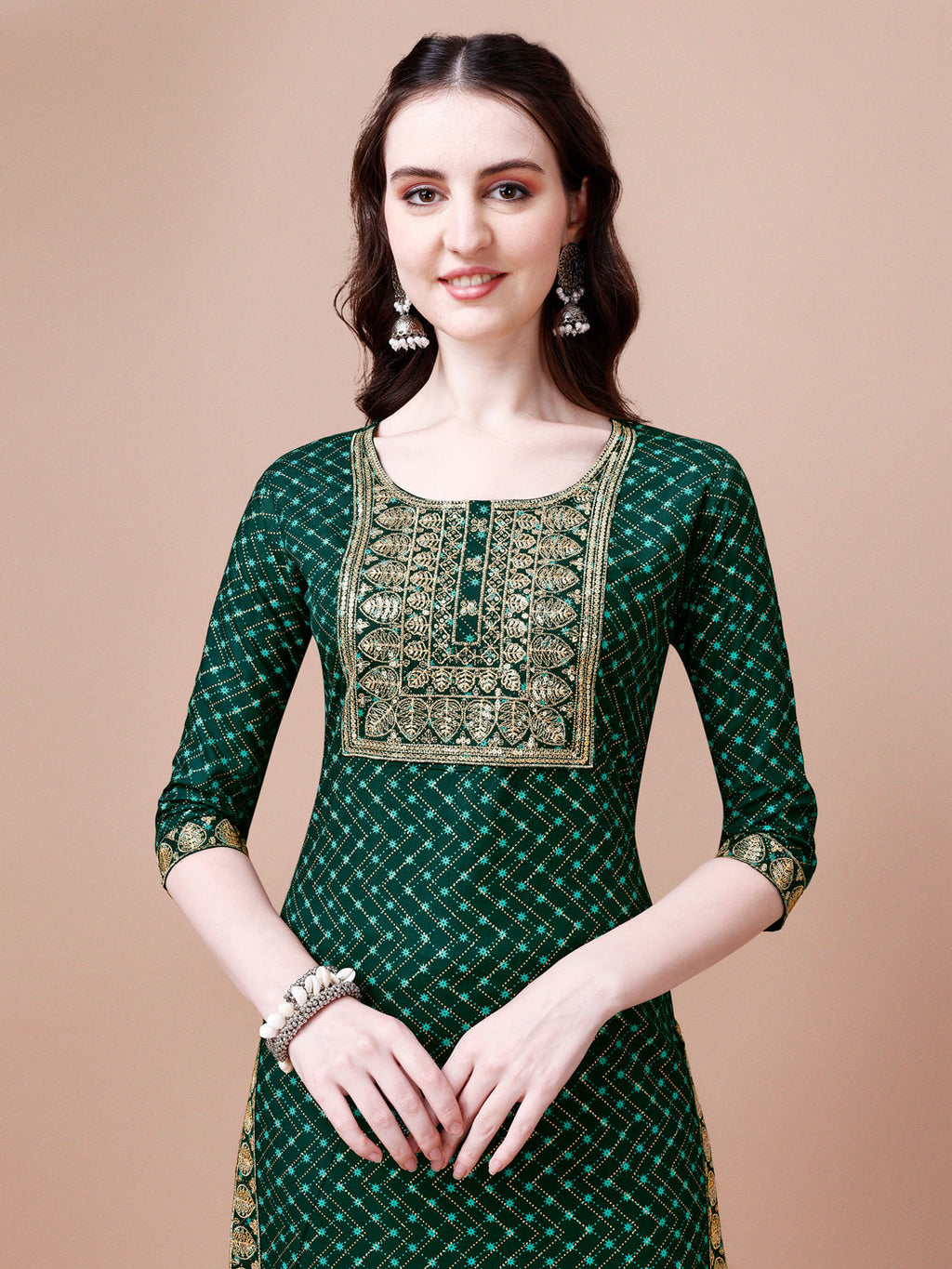 Embroidered & Quirky Printed Kurta With Pant & Dupatta, Multicolor - Hiral Fashion - Distacart