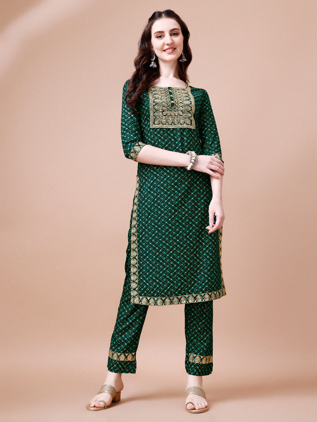 Embroidered & Quirky Printed Kurta With Pant & Dupatta, Multicolor - Hiral Fashion - Distacart