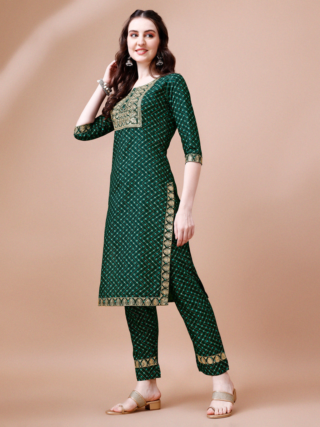 Embroidered & Quirky Printed Kurta With Pant & Dupatta, Multicolor - Hiral Fashion - Distacart