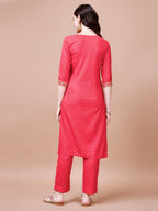Embroidered & Quirky Printed Kurta With Pant & Dupatta, Multicolor - Hiral Fashion - Distacart