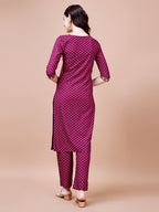 Embroidered & Quirky Printed Kurta With Pant & Dupatta, Multicolor - Hiral Fashion - Distacart