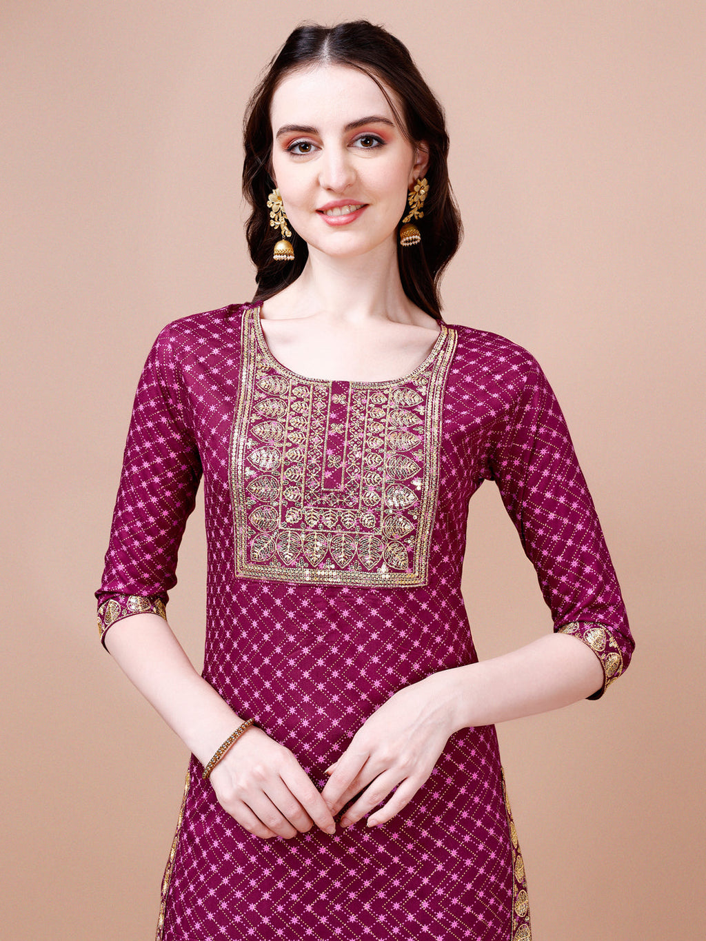 Embroidered & Quirky Printed Kurta With Pant & Dupatta, Multicolor - Hiral Fashion - Distacart
