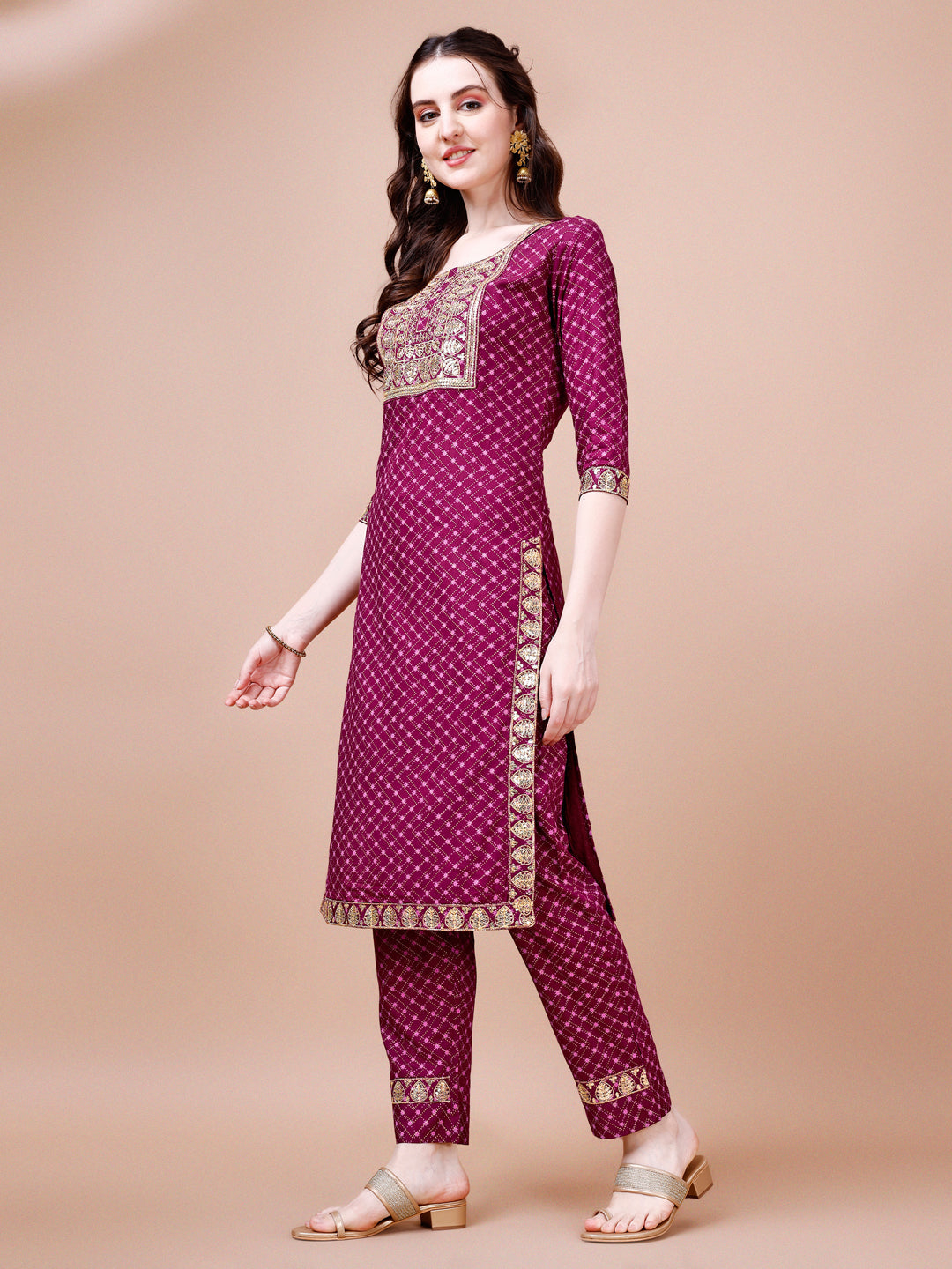Embroidered & Quirky Printed Kurta With Pant & Dupatta, Multicolor - Hiral Fashion - Distacart