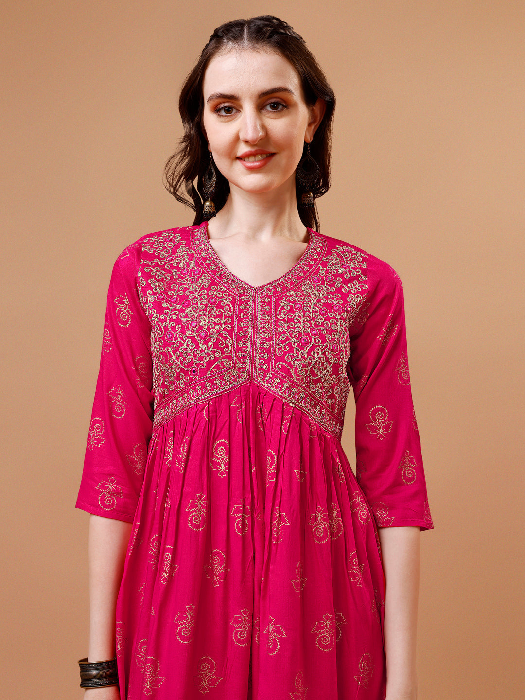 Alia Cut Embroidered & Printed Kurta With Pant & Dupatta, Multicolor - Hiral Fashion - Distacart