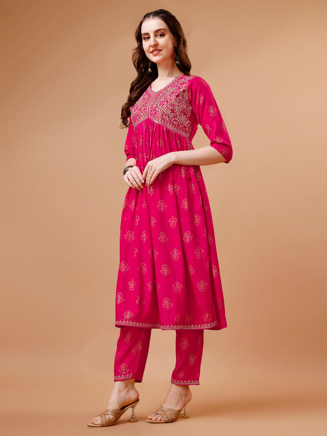 Alia Cut Embroidered & Printed Kurta With Pant & Dupatta, Multicolor - Hiral Fashion - Distacart