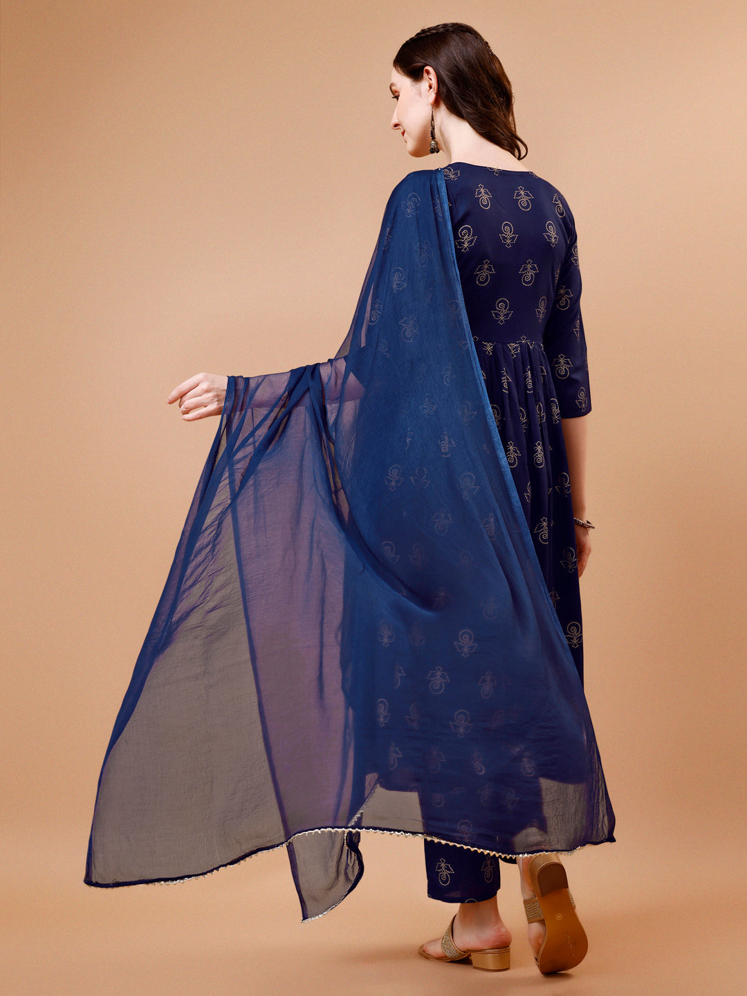 Alia Cut Embroidered & Printed Kurta With Pant & Dupatta, Multicolor - Hiral Fashion - Distacart