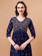 Alia Cut Embroidered & Printed Kurta With Pant & Dupatta, Multicolor - Hiral Fashion - Distacart