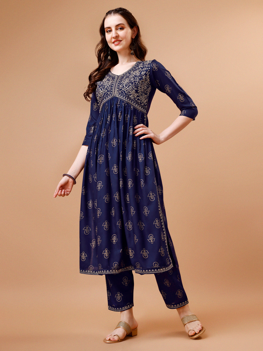 Alia Cut Embroidered & Printed Kurta With Pant & Dupatta, Multicolor - Hiral Fashion - Distacart