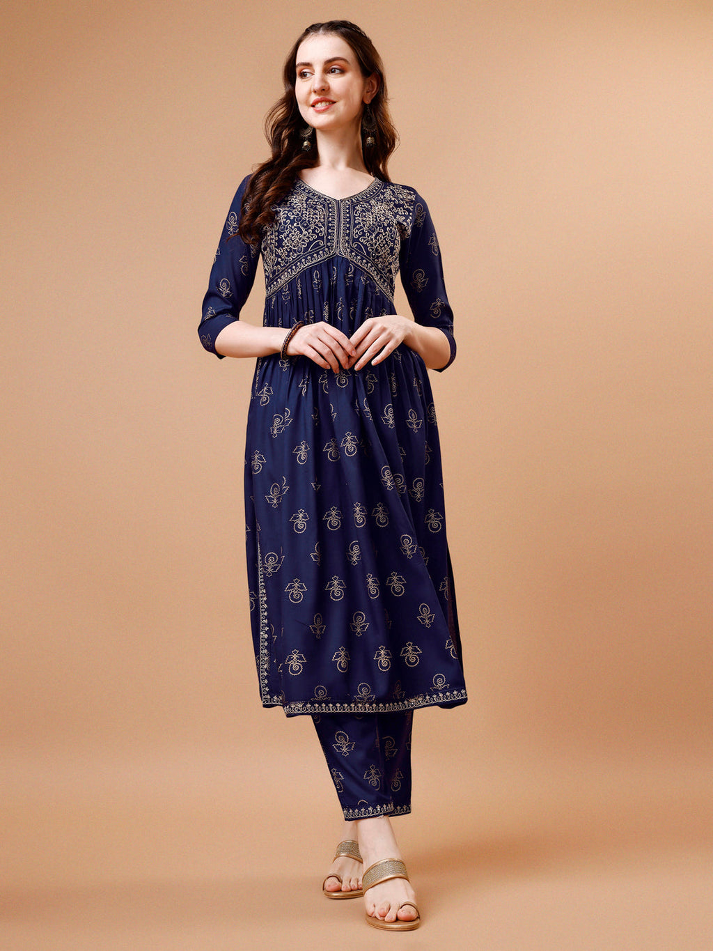 Alia Cut Embroidered & Printed Kurta With Pant & Dupatta, Multicolor - Hiral Fashion - Distacart